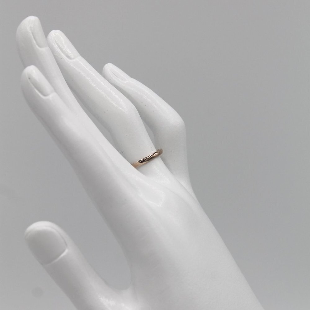 Jewelry ring band wedding rose gold tone 2mm wide thin rounded polished new - Picture 7 of 7